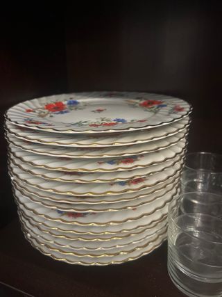 Vajilla de porcelana BIDASOA con flores