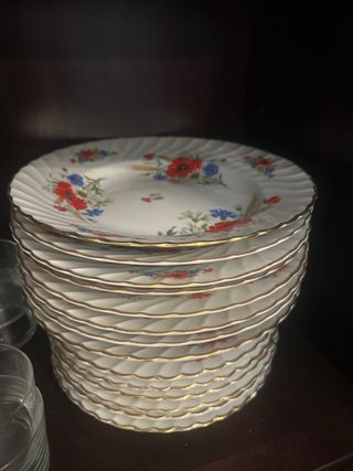 Vajilla de porcelana BIDASOA con flores