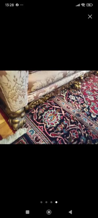 Tresillo antiguo tela salmón