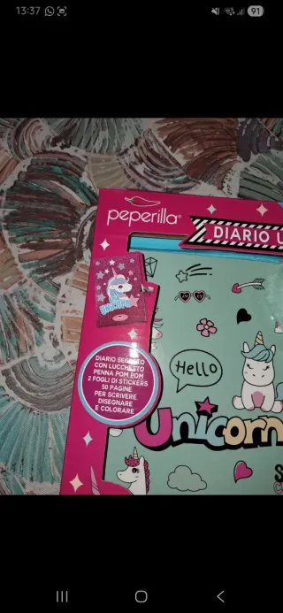 Diario segreto Peperilla con penna unicorno