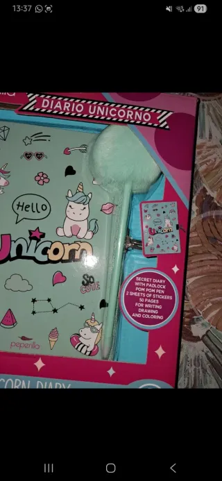 Diario segreto Peperilla con penna unicorno