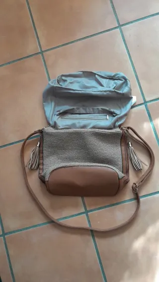 Bolso mujer beige y marrón