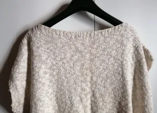 Pullover smanicato beige taglia unica