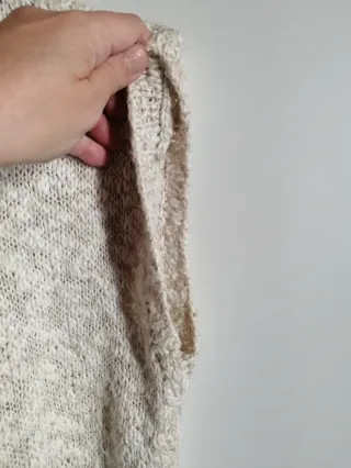 Pullover smanicato beige taglia unica