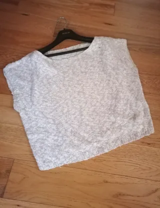 Pullover smanicato beige taglia unica