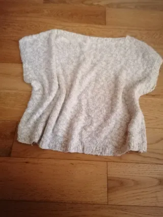 Pullover smanicato beige taglia unica