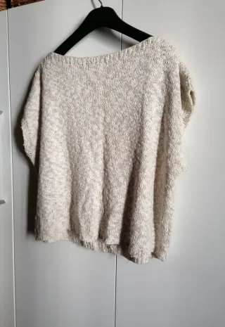 Pullover smanicato beige taglia unica