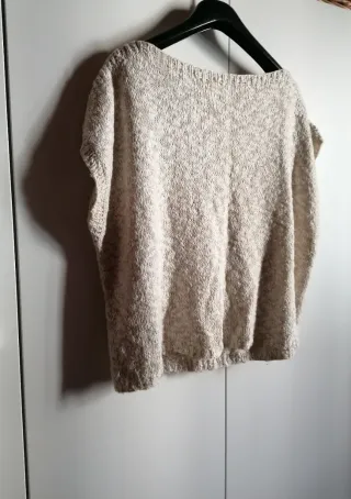 Pullover smanicato beige taglia unica