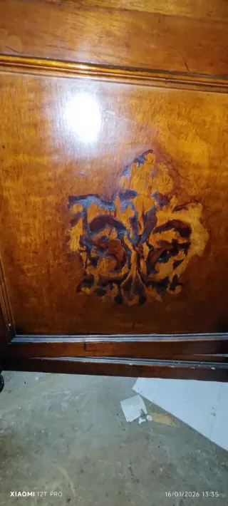 Mueble antiguo S.XIX madera y mármol