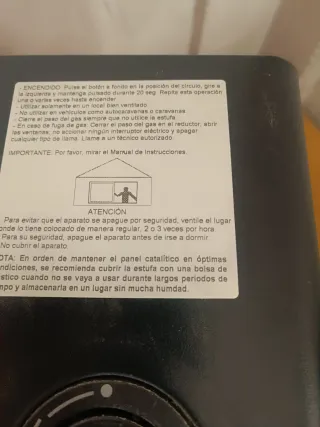 Calentador de butano negro