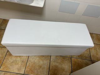 Banco Almacenaje Plegable PVC Blanco sintético