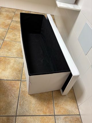 Banco Almacenaje Plegable PVC Blanco sintético