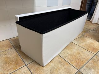 Banco Almacenaje Plegable PVC Blanco sintético