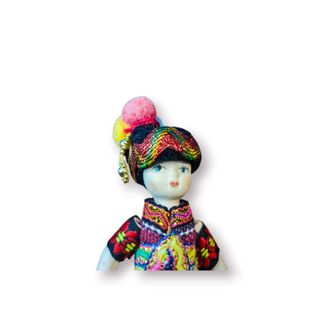 Boneca Porcelana Traje Típico Andino Artesanal