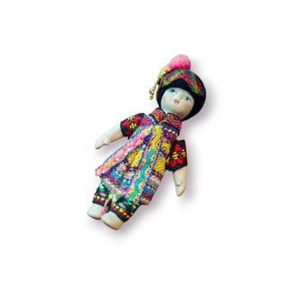 Boneca Porcelana Traje Típico Andino Artesanal