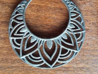 Pendientes Aro Plata Diseño Mandala