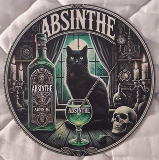 Póster Metal "Absinthe Gato Negro"