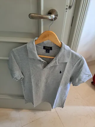 2 polos Ralph Lauren gris oscuro y claro.