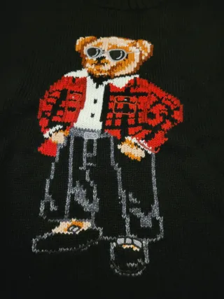 Maglione Polo Ralph Lauren Orso Nero Rosso