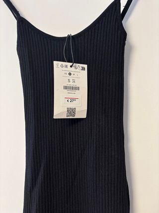 Vestido negro largo tirantes S