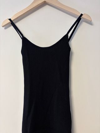 Vestido negro largo tirantes S