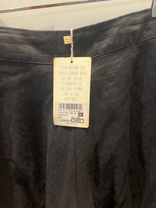 Pantalón Palazzo Lino Talla 40 Negro Nuevo