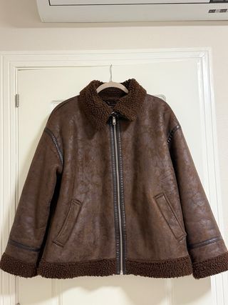 Chaqueta aviador marrón con borreguito