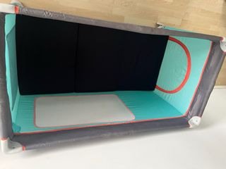 Cuna de viaje Olmitos turquesa con conejitos