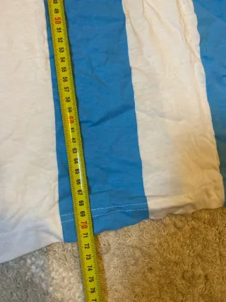 Camiseta Málaga FC Rayas Azul y Blanca