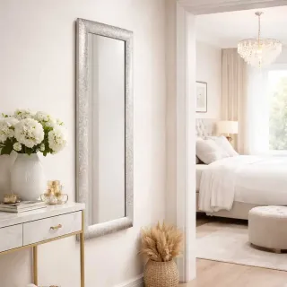 Espejo Decorativo Plateado Texturizado 40x90