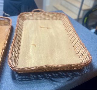 Bandejas de mimbre rectangulares (2 unidades)