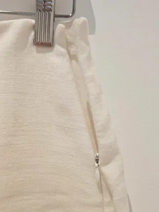 Zara Pantalón-Falda Blanco Talla M