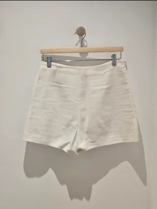 Zara Pantalón-Falda Blanco Talla M