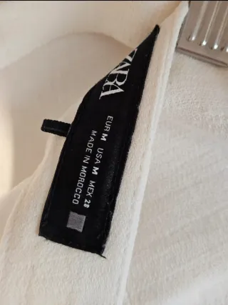 Zara Pantalón-Falda Blanco Talla M
