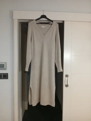 Vestido largo H&M beige