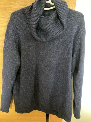 Jersey con brillo azul y plateado