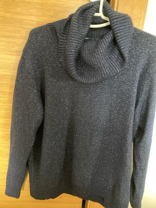 Jersey con brillo azul y plateado