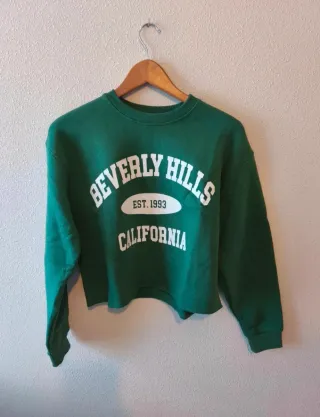 Sudadera verde Stradivarius Talla S