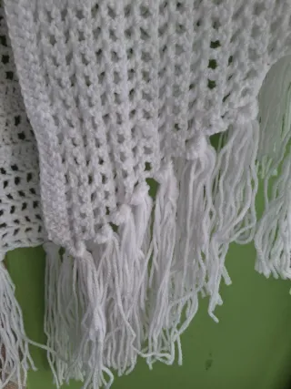 Scialle artigianale bianco