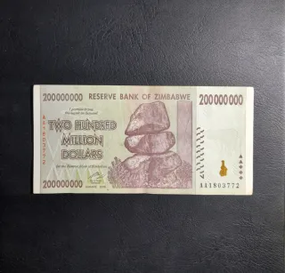 🇿🇼 Billete 200 Millones Zimbabue 2008