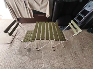 Mesa y 2 Sillas Terraza Plegables