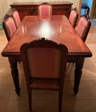 Mesa de comedor (Extensible a 265cm) y 6 sillas