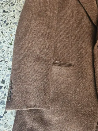 Americana Lana Virgen Hombre Marrón Sin Estrenar