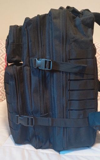 Mochila Táctica Negra 50L Ajustable Viaje Gym