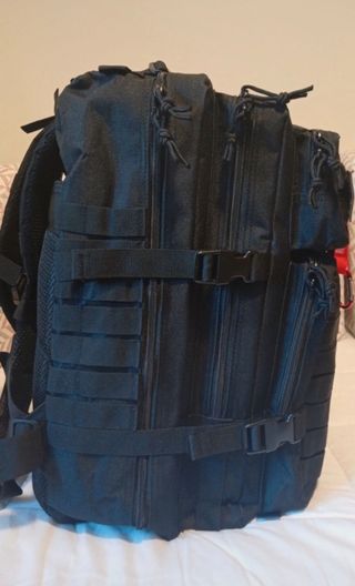 Mochila Táctica Negra 50L Ajustable Viaje Gym