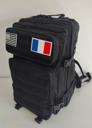 Mochila Táctica Negra 50L Ajustable Viaje Gym