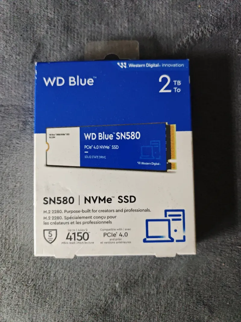SSD WDBlue SN580 NVMe 2TB PCIe4.0 TOTALMENTE NUEVO