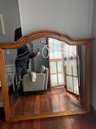 Espejo de madera y cristal
