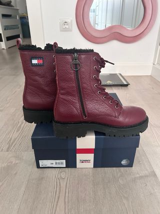 Botas Tommy Hilfiger Urban Piel Burdeos T39