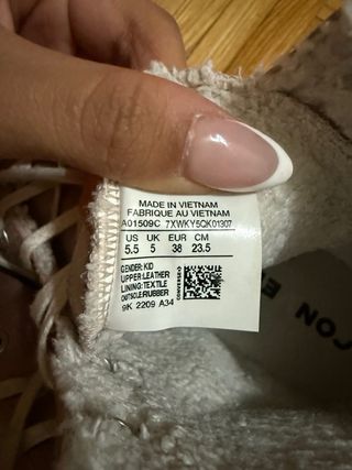 Zapatillas Converse altas rosa palo